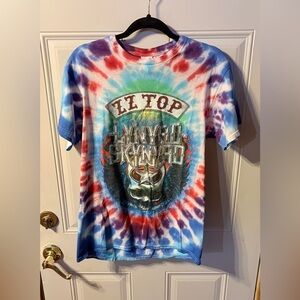 ZZ Top Lynyrd Skynyrd 2024 Sharp Dressed Simple Man Tour Tie Dye Band T-Shirt